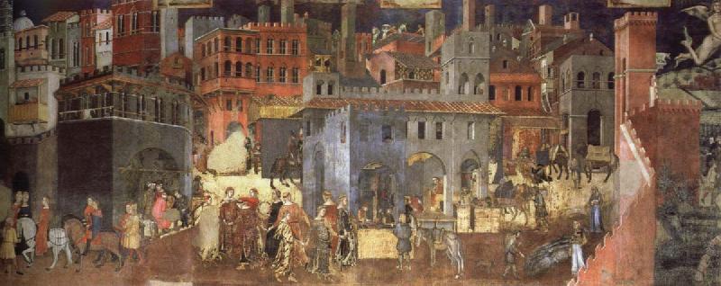 Ambrogio Lorenzetti The Effects of Good Government in the city china oil painting image